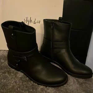 COPY - Style & CO Statep Black Booties 7M